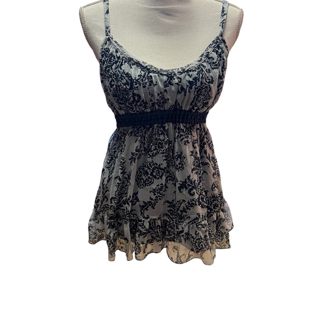 Abercrombie and Fitch Blue Navy and White Floral Camisole Top Size M Lined NEW - Picture 15 of 16